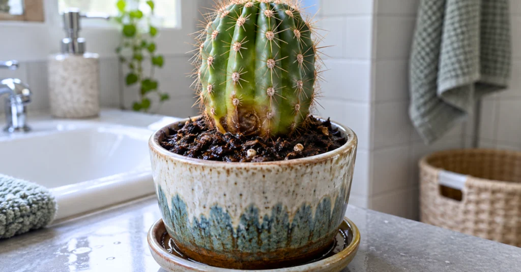 Natural corking at the base of an older cactus